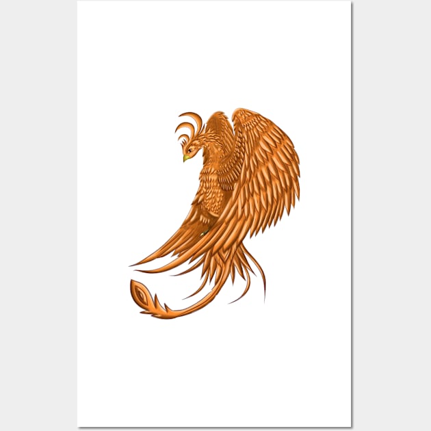 phoenix orange Wall Art by Eikia